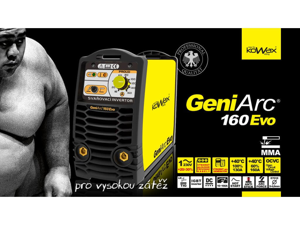 Svářecí invertor KOWAX GeniArc160 Evo pro MMA a TIG